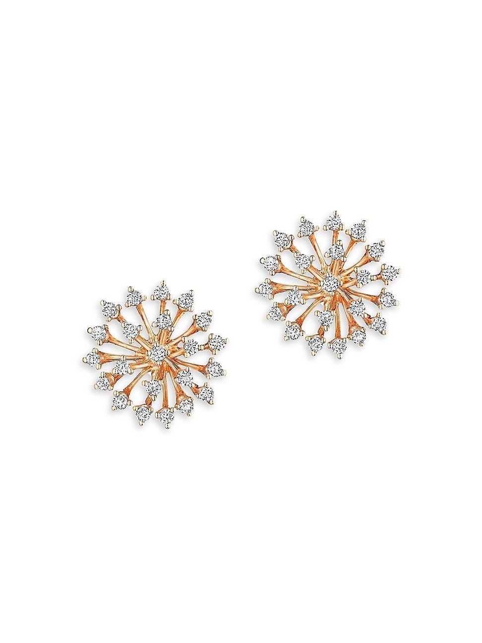 Womens Luminus 18K Rose Gold & Diamond Stud Earrings Product Image