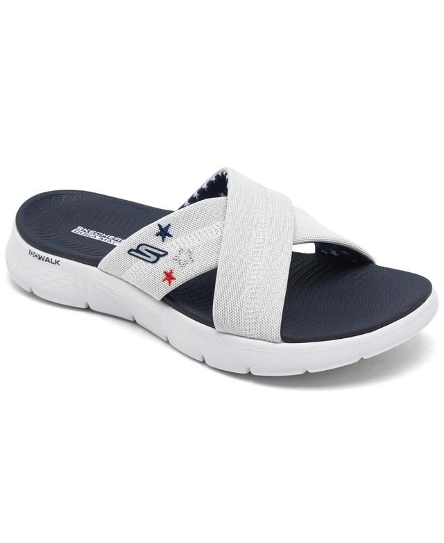 Skechers Womens Go Walk Flex Sandal - Patriotic Casual Sandals from Finish Line - Wnv-white/ Product Image