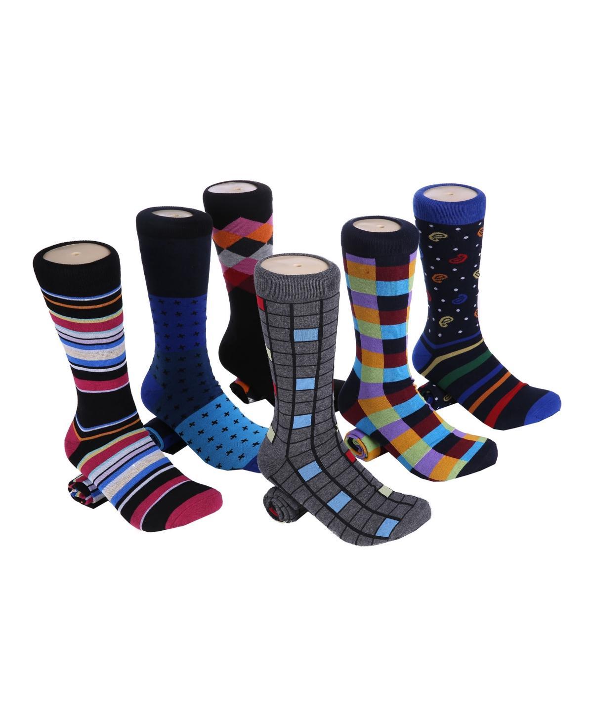 Mio Marino Mens Bold Designer Dress Socks Pack of 6 Product Image