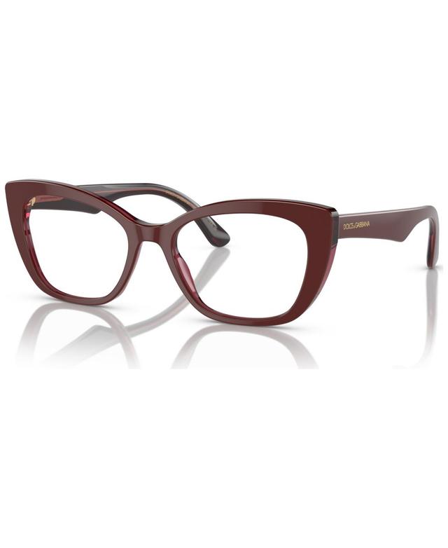 Dolce&Gabbana Womens Eyeglasses, DG3360 52 - Leo Brown, Black Product Image