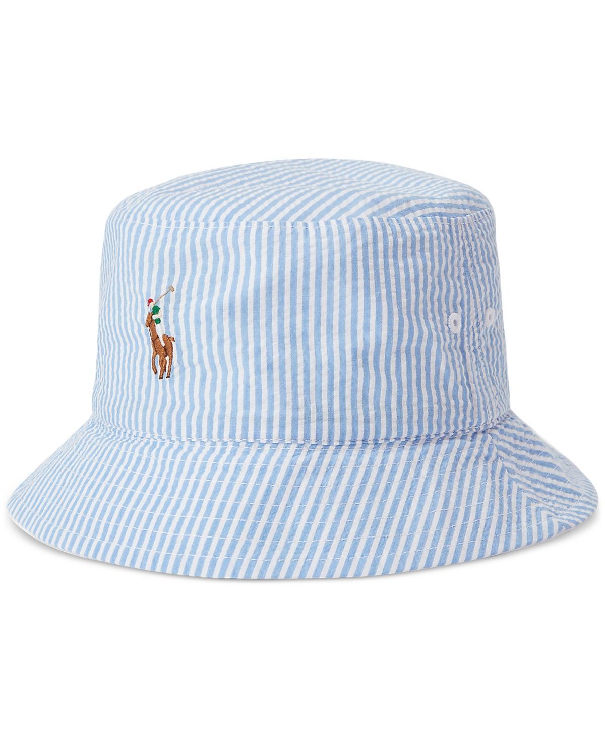 Polo Ralph Lauren Mens Reversible Seersucker Bucket Hat - White Product Image