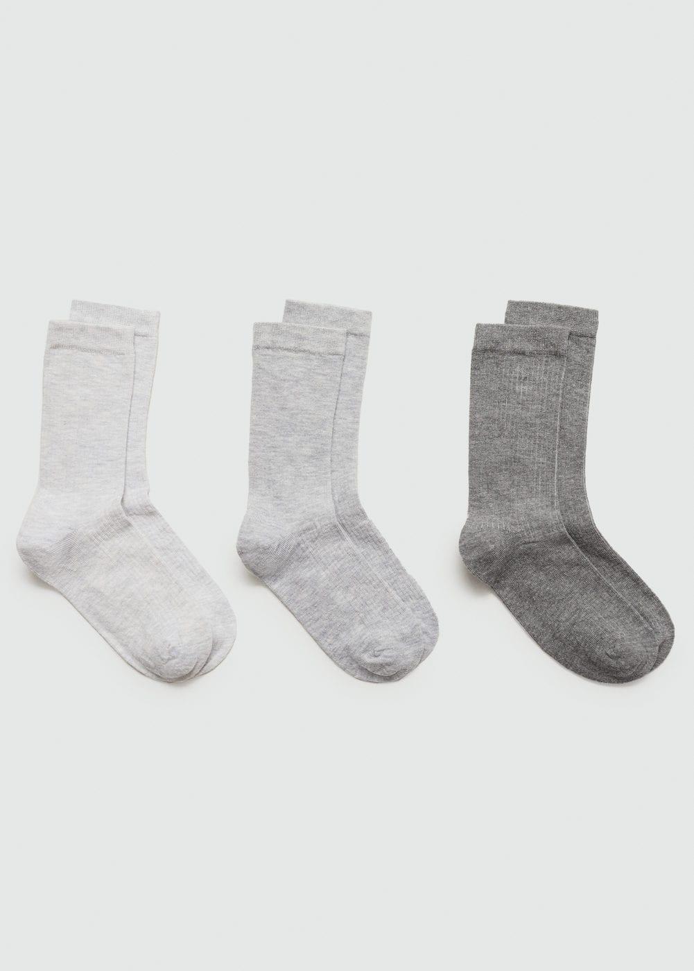 MANGO - 3-pack of ribbed cotton socks - One size - Women Product Image