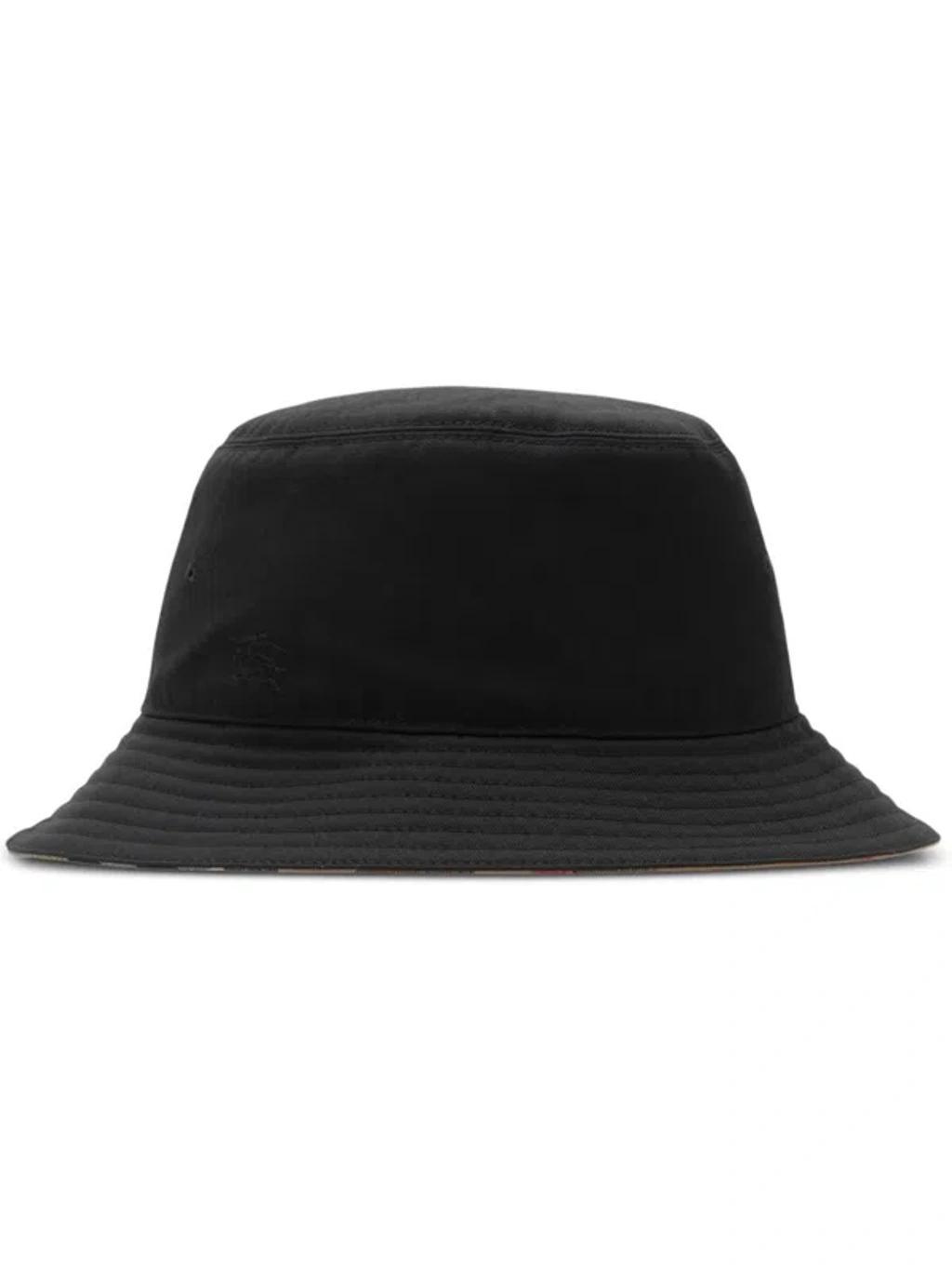 BURBERRY Vintage Check Reversible Bucket Hat In Black Product Image