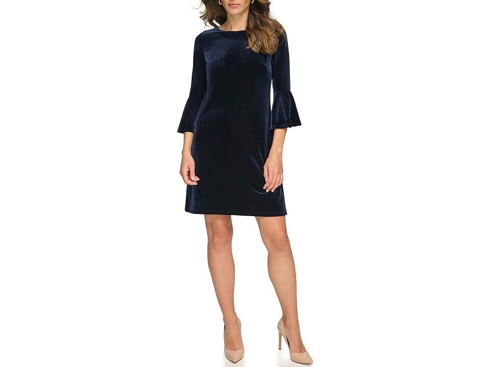 Tommy Hilfiger Velvet Bell Sleeve Shift (Magnificent ) Women's Dress product image