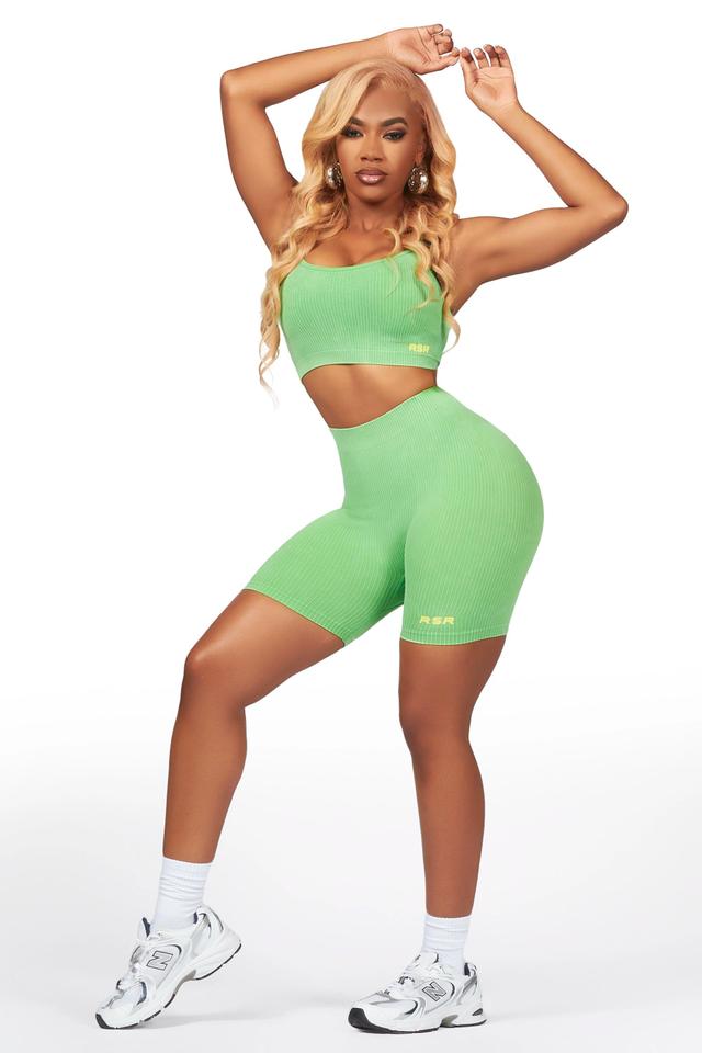 Sharifa Green Active Short Set Female Product Image