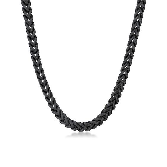 Men's 6.0mm Multi-Finish Foxtail Chain Necklace in Solid Stainless Steel with Black IP - 22" Product Image