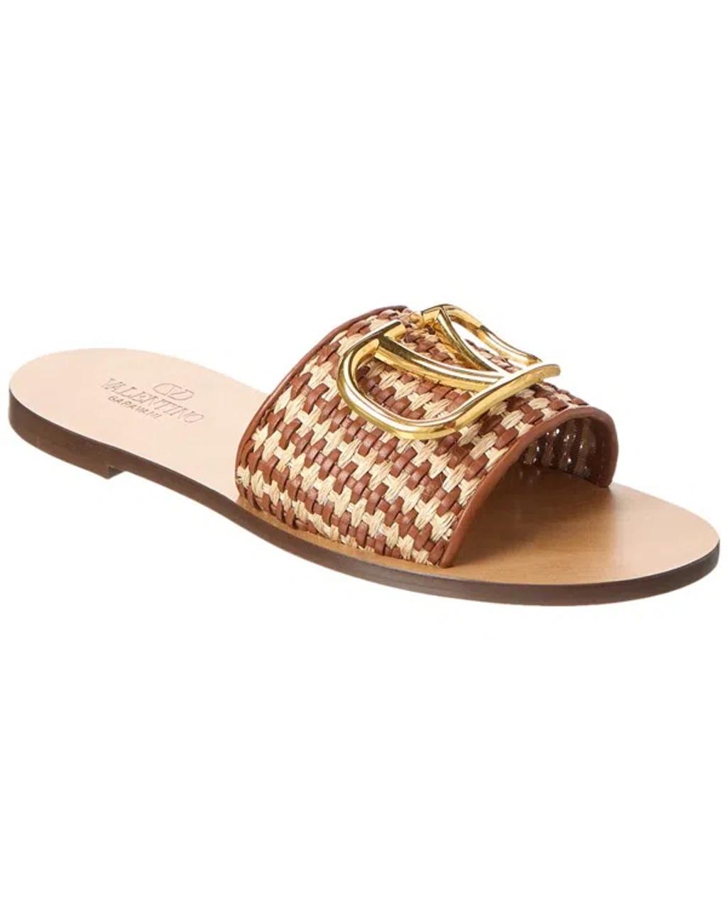 Vlogo Woven Leather Sandal In Brown product image