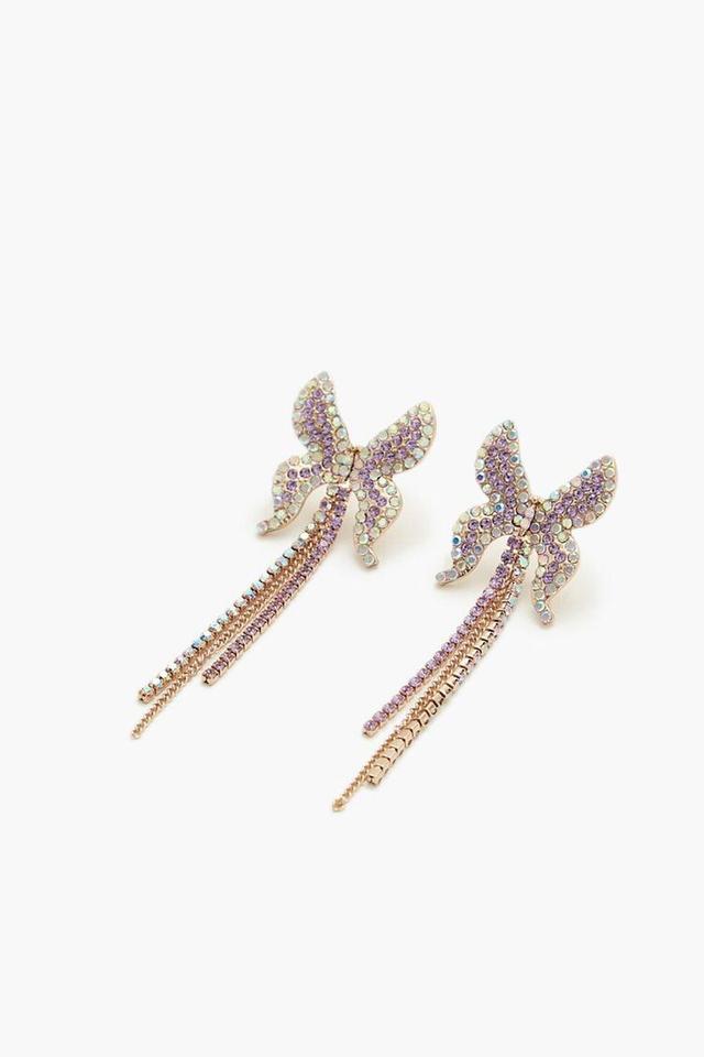 Rhinestone Butterfly Drop Earrings | Forever 21 Product Image