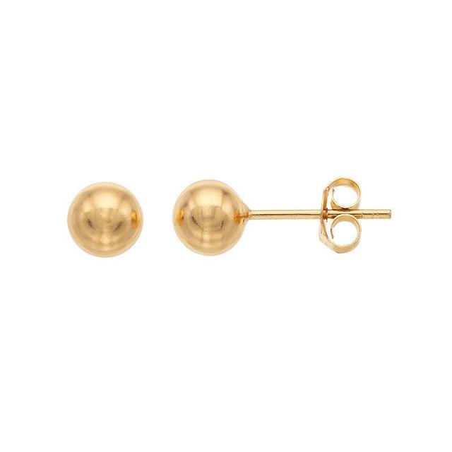 Sterling Silver Ball Stud Earrings, Womens, 14k Rose Gold Over Product Image