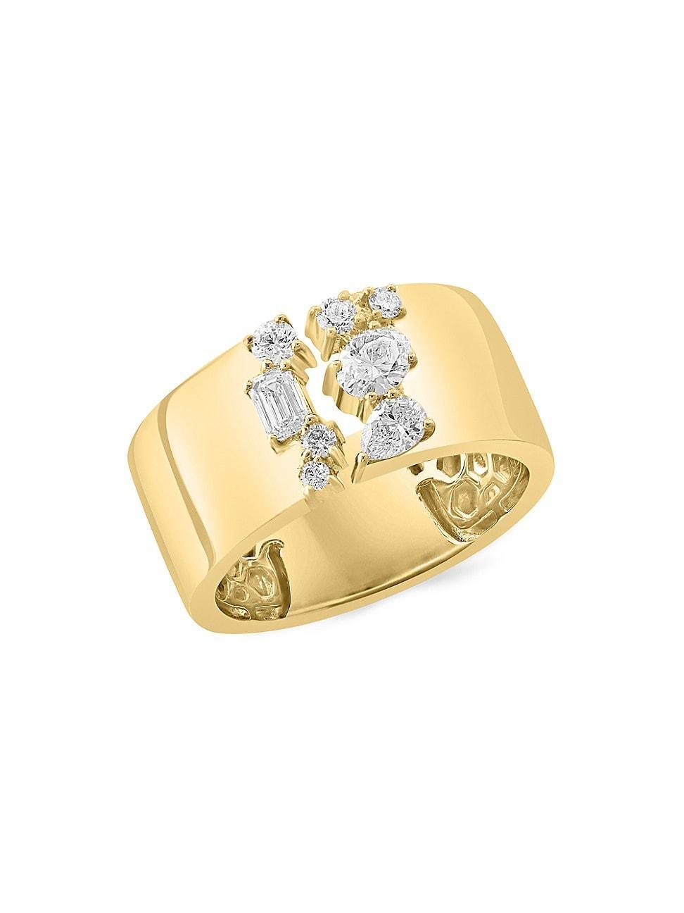 Womens 14K Yellow Gold & 0.57 TCW Diamond Cuff Ring Product Image