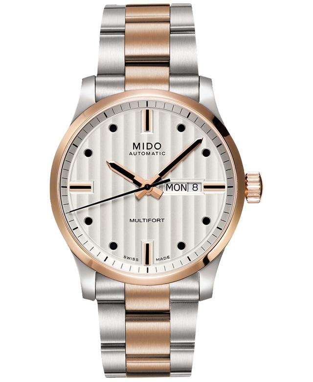 Mido Mens Swiss Automatic Multifort Two Tone Stainless Steel Bracelet Watch 42mm - Two Tone Product Image