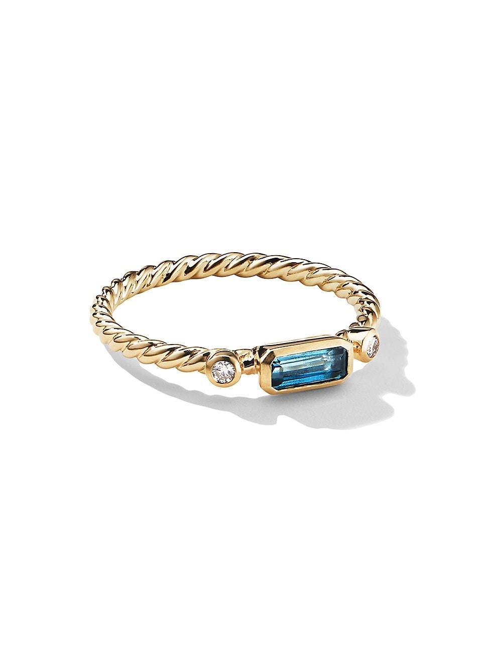 Womens Cable Collectibles Stack Ring in 18K Yellow Gold Product Image