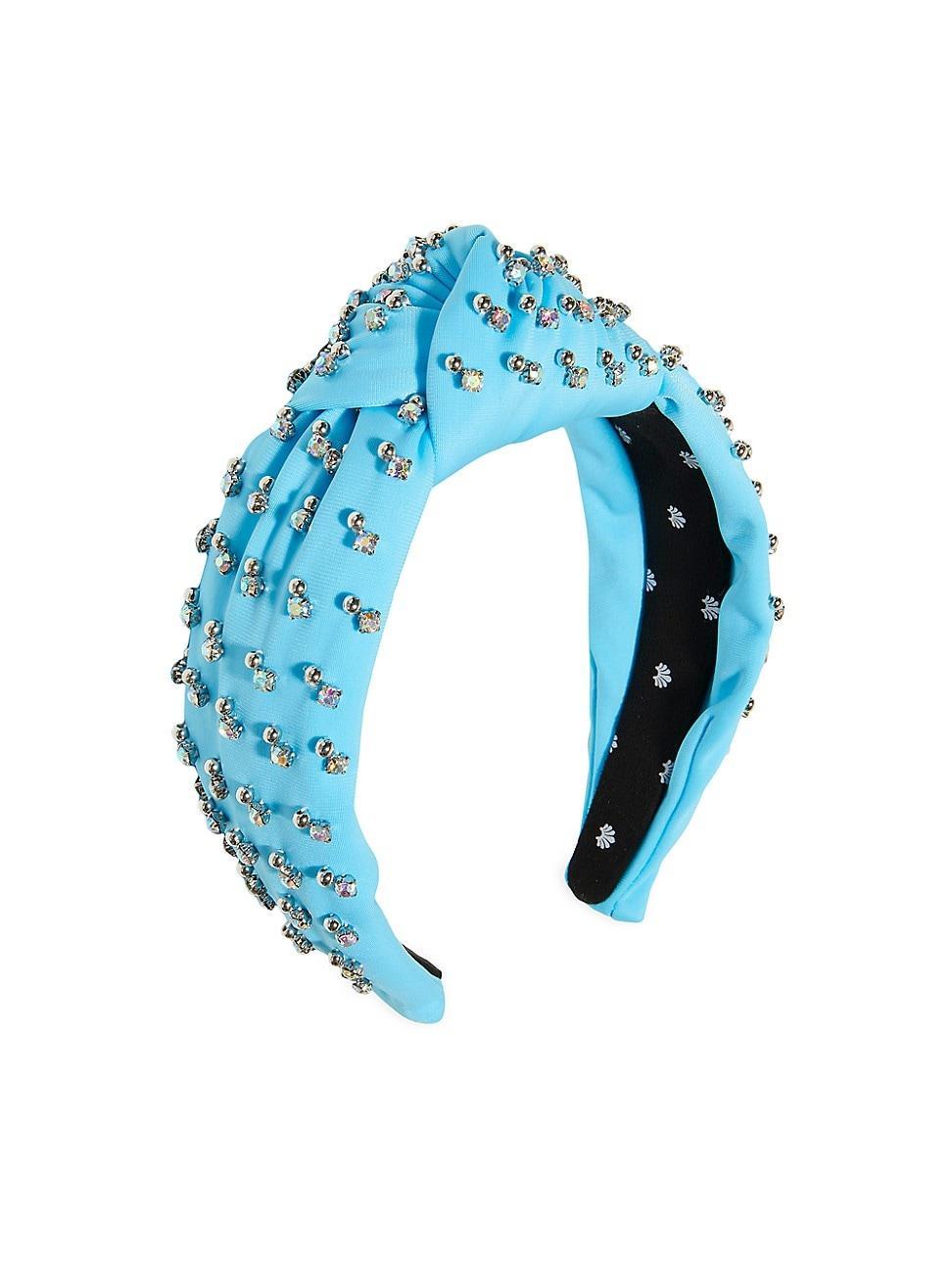 Womens Crystal-Embellished Neoprene Knotted Headband Product Image