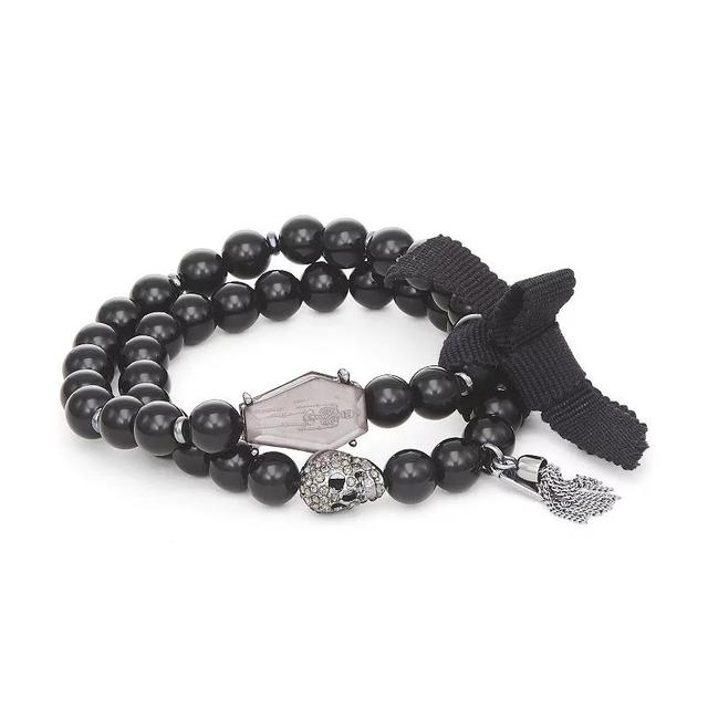 Simply Vera Vera Wang Skull Beaded Stretch Bracelets Duo, Womens, Tone Product Image