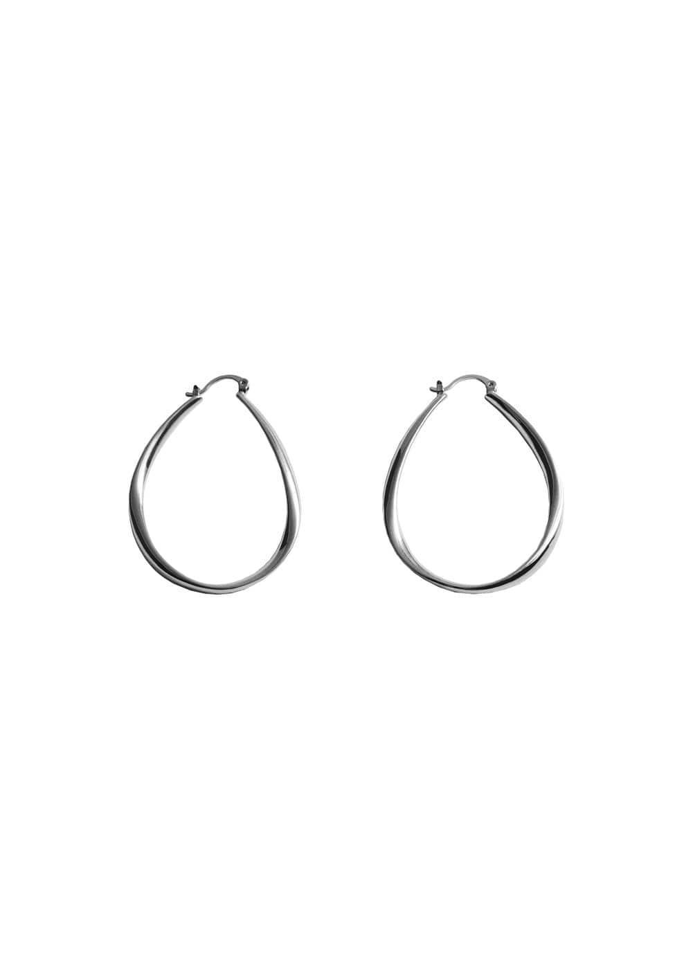 MANGO - Oval hoop earrings - One size - Women Product Image