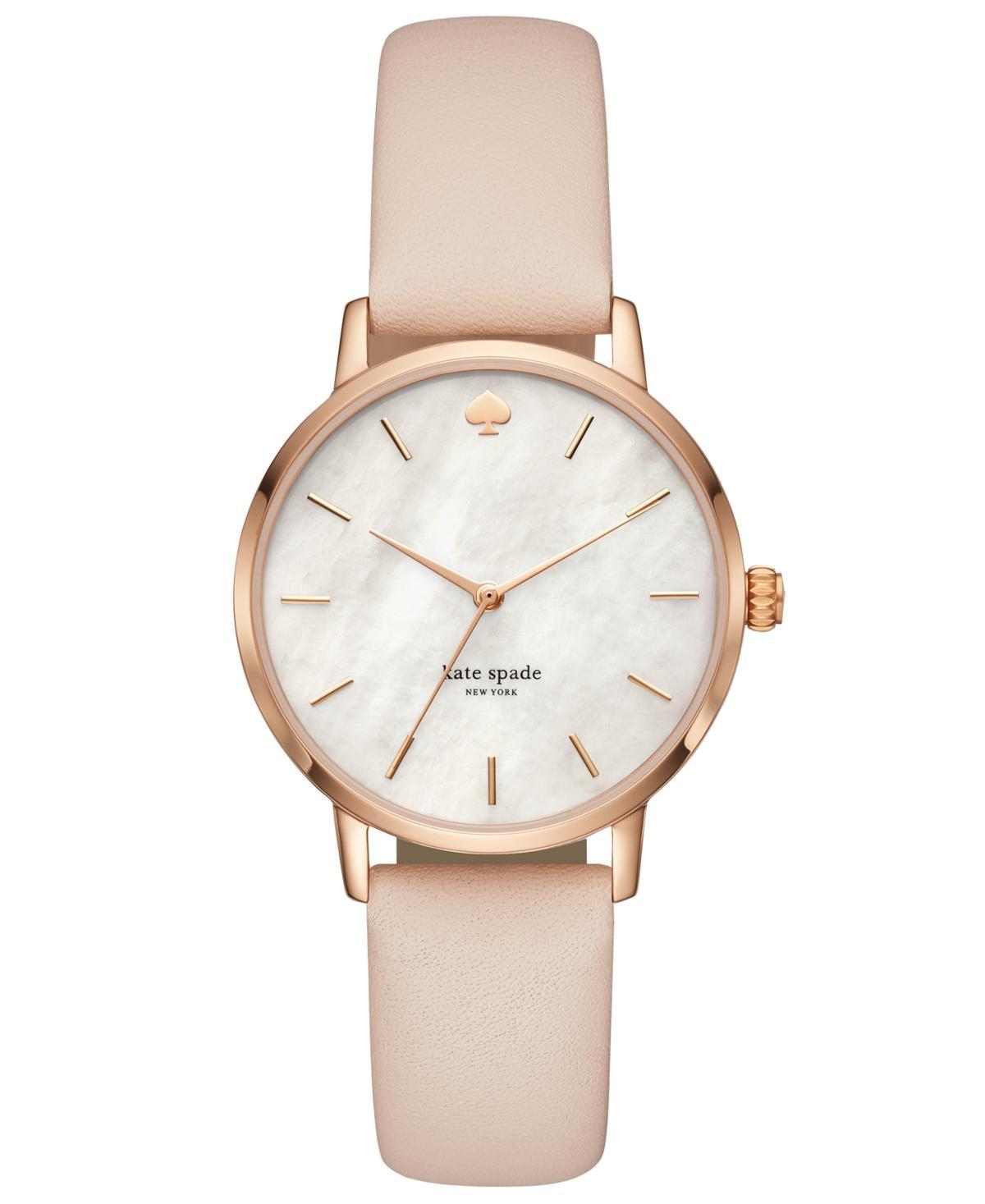 kate spade new york Womens Metro Vachetta Leather Strap Watch 34mm KSW1403 Product Image