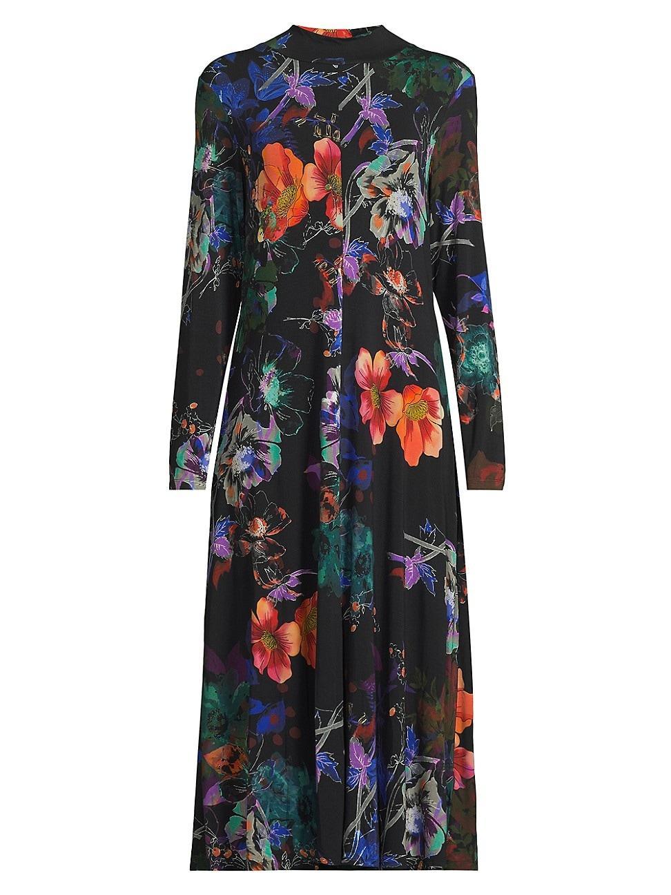 Womens The Janie Floral Mockneck Midi-Dress product image