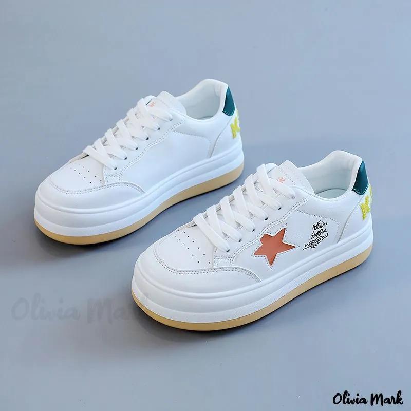 Olivia Mark – Low Top Casual Sport Shoes with White Board Shoes for Fall Product Image