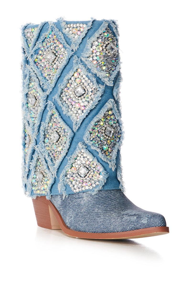 AZALEA WANG STAGECOACH EMBELLISHED WESTERN BOOTIE Product Image