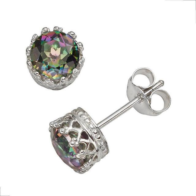 Designs by Gioelli Sterling Silver Rainbow Quartz Stud Earrings, Womens, Multicolor Product Image