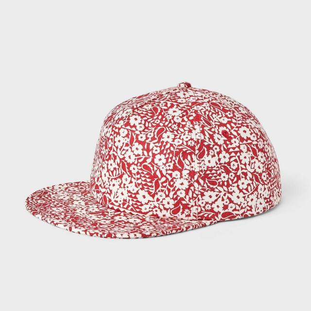 Mens Cotton 5-Panel Baseball Hat - Goodfellow & Co White/Red Product Image