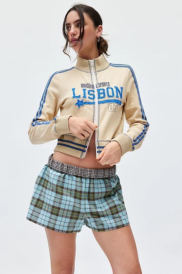 Urban Renewal Remnants Rollover Waist Plaid Boxer Short Womens at Urban Outfitters Product Image