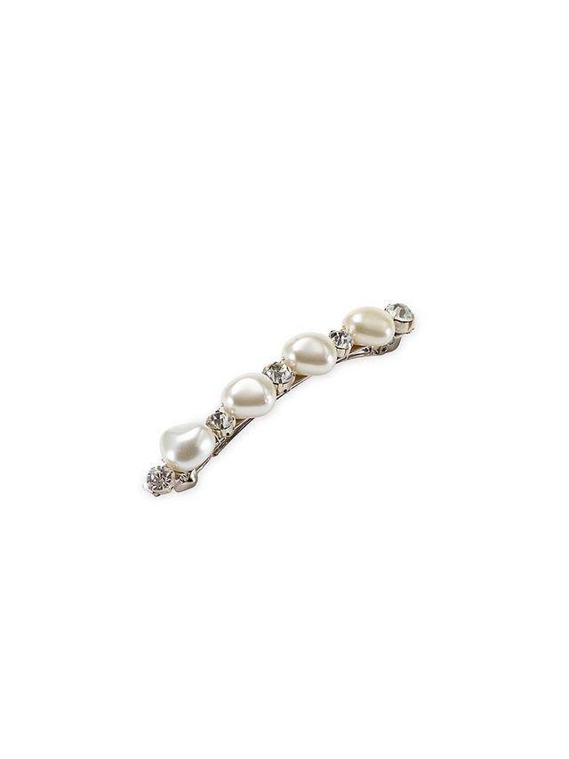 Womens Aria Pearl Crystal Hair Barrette Product Image