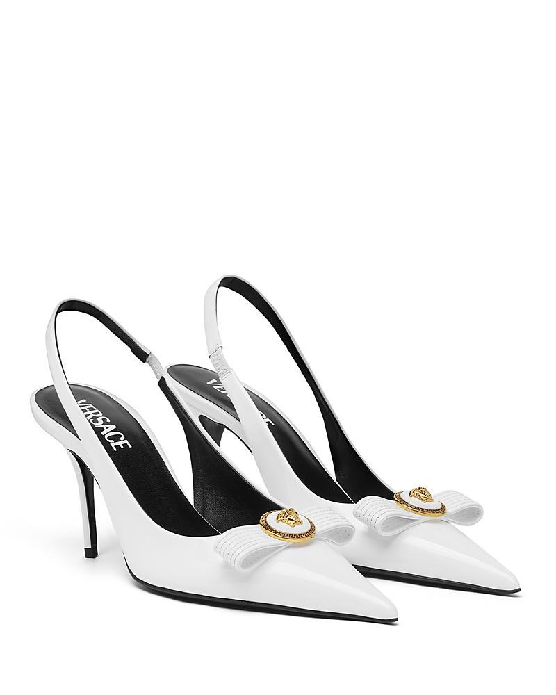 Versace Womens Medusa Bow Slingback Pumps Product Image