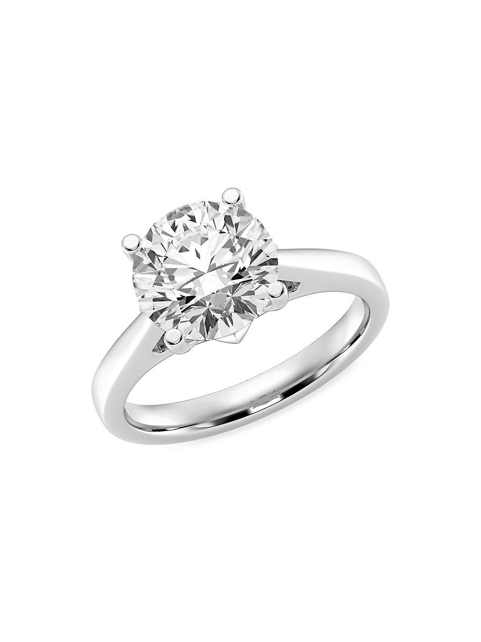 Womens 14K White Gold & 3 TCW Lab-Grown Diamond Solitaire Engagement Ring Product Image