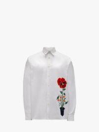 SHIRT WITH FLOWER POT EMBROIDERY in white | JW Anderson US  Product Image