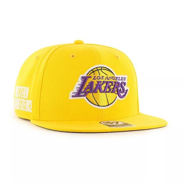 Mens 47 Brand Gold Los Angeles Lakers Sure Shot Captain Snapback Hat Product Image