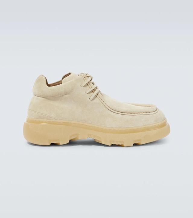 Suede Creeper Mid Shoes In Cream Product Image