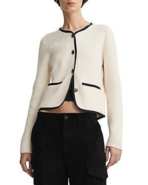 Womens Nancy Wool-Blend Rib-Knit Cardigan Product Image