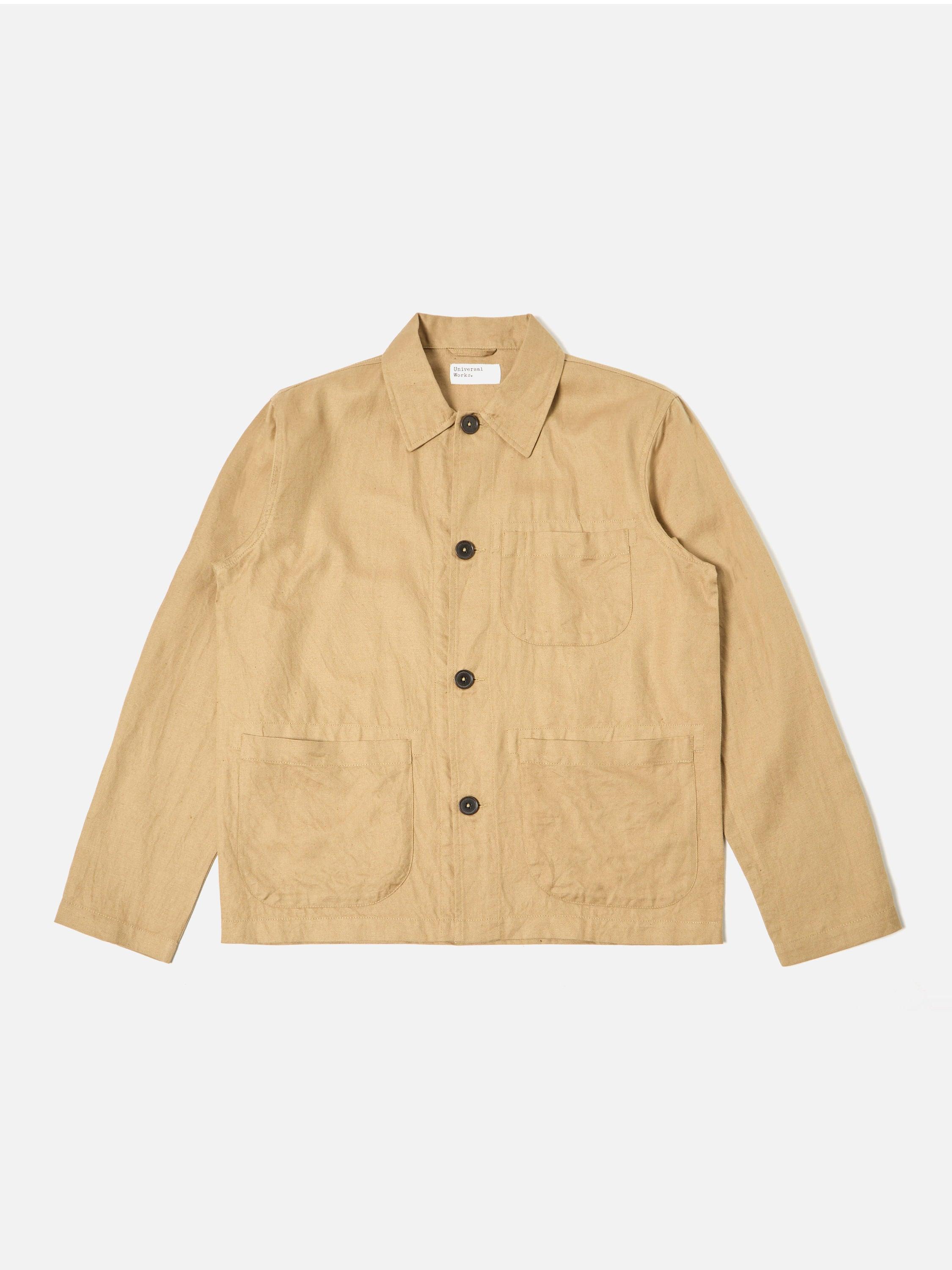 Universal Works Field Jacket in Sand Linen Cotton Suiting Product Image