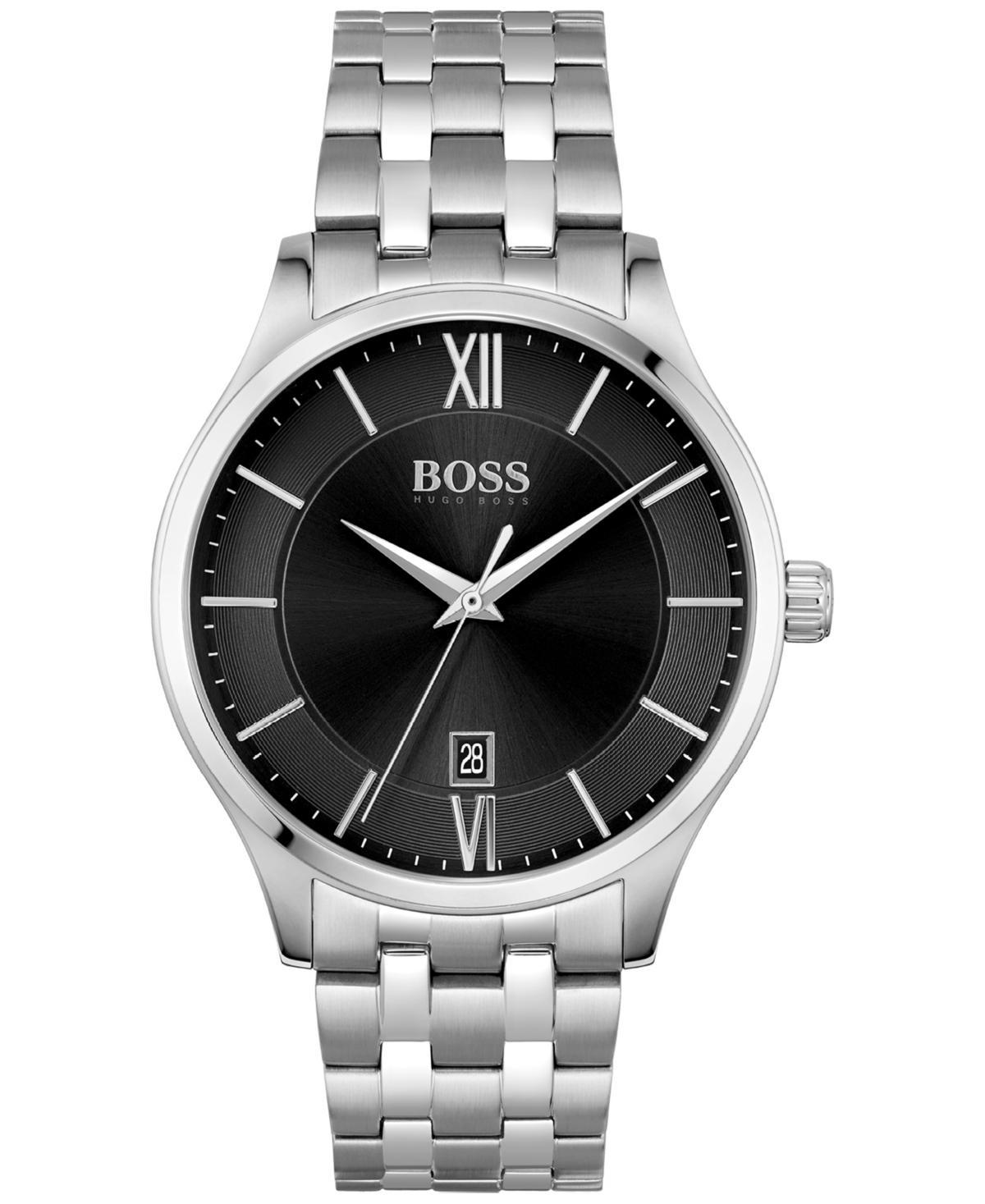 Hugo Boss Mens Elite Stainless Steel Bracelet Watch 41mm - Silver Product Image