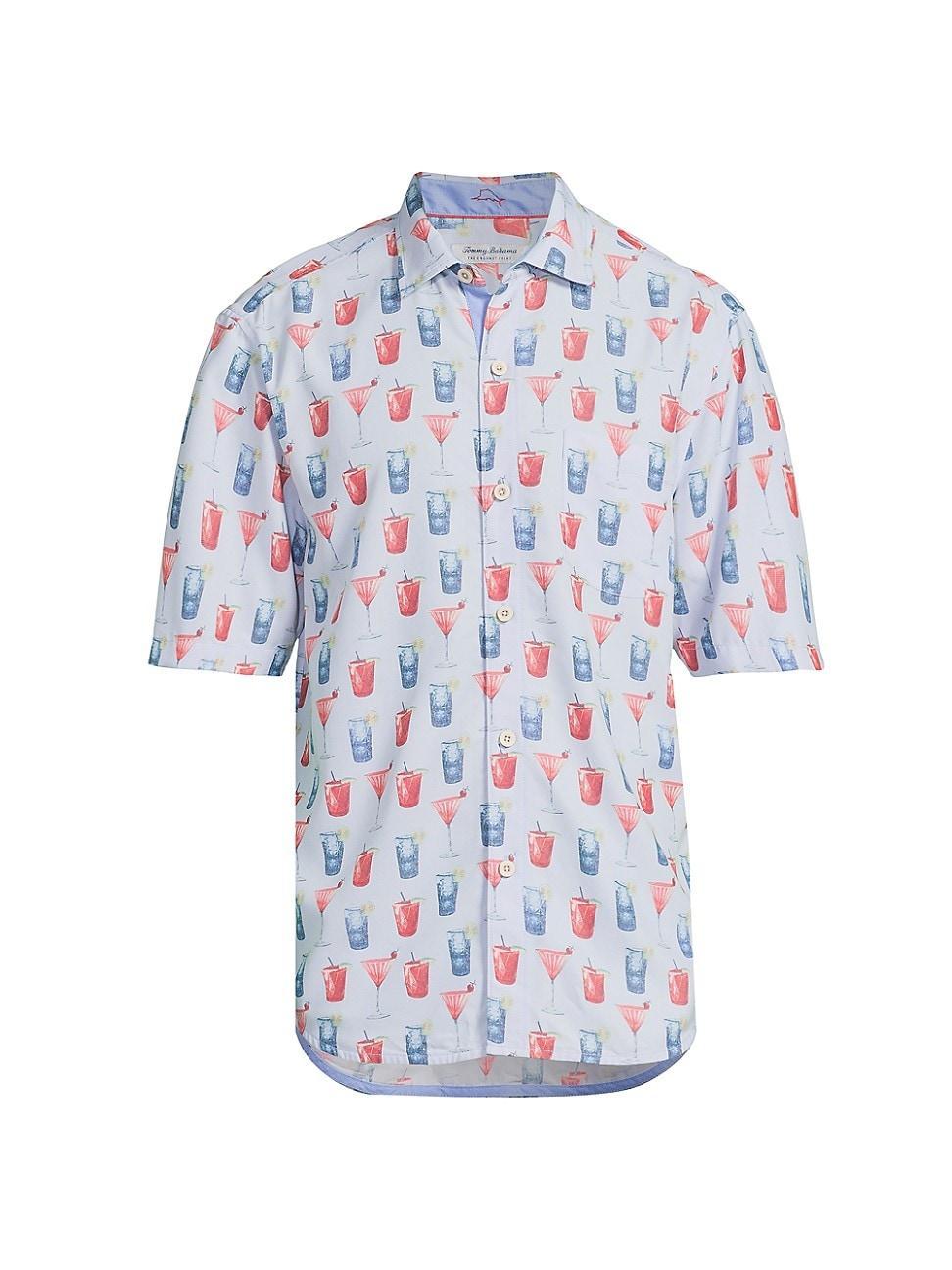 Mens Coconut Point Red White Cheers Camp Shirt Product Image