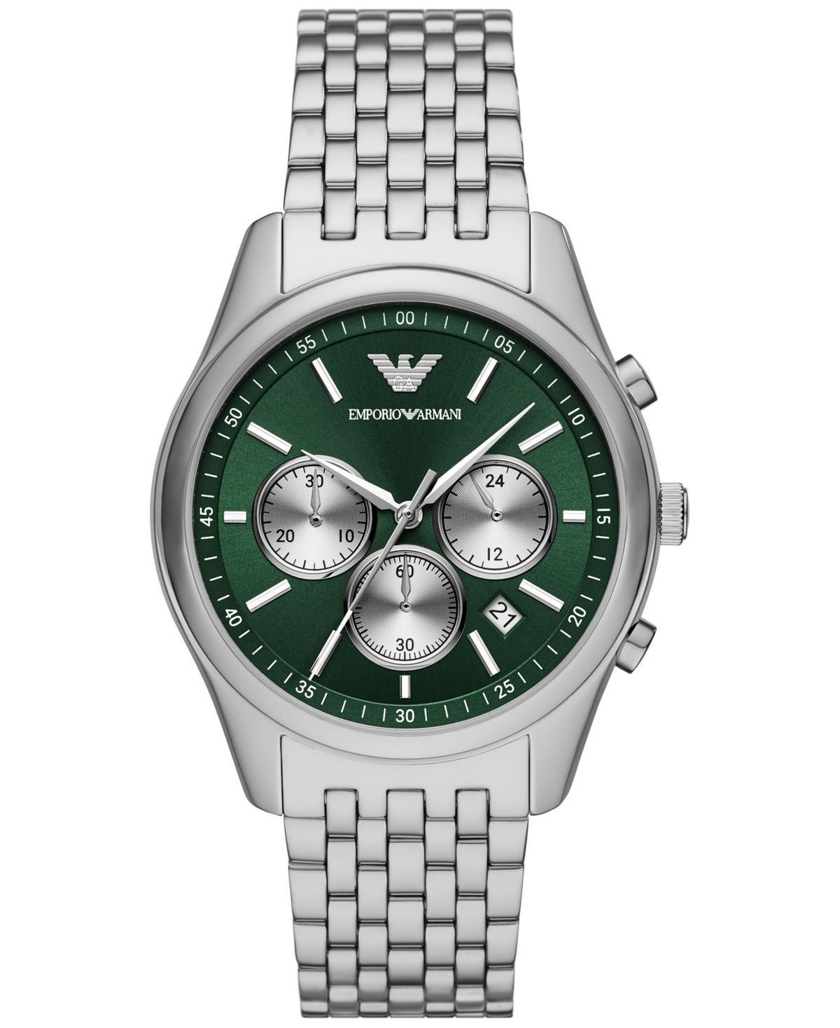 Emporio Armani Mens Chronograph Stainless Steel Bracelet Watch 41mm Product Image