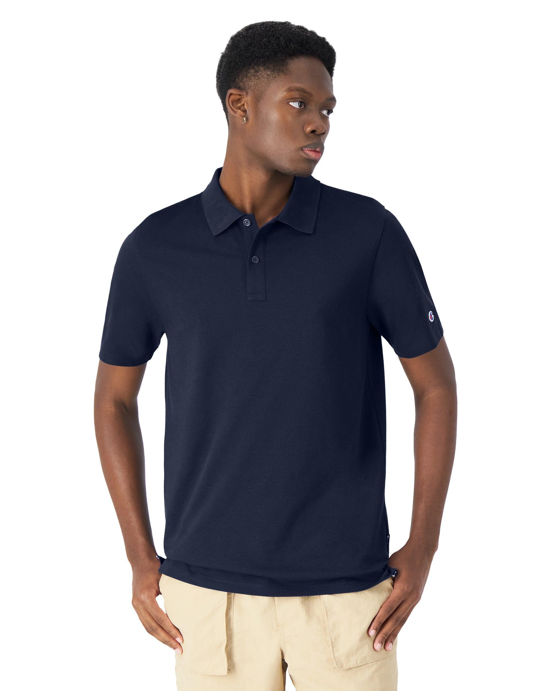 Mens Champion Polo T-Shirt, Moisture Wicking Athletic Navy 2XL Product Image