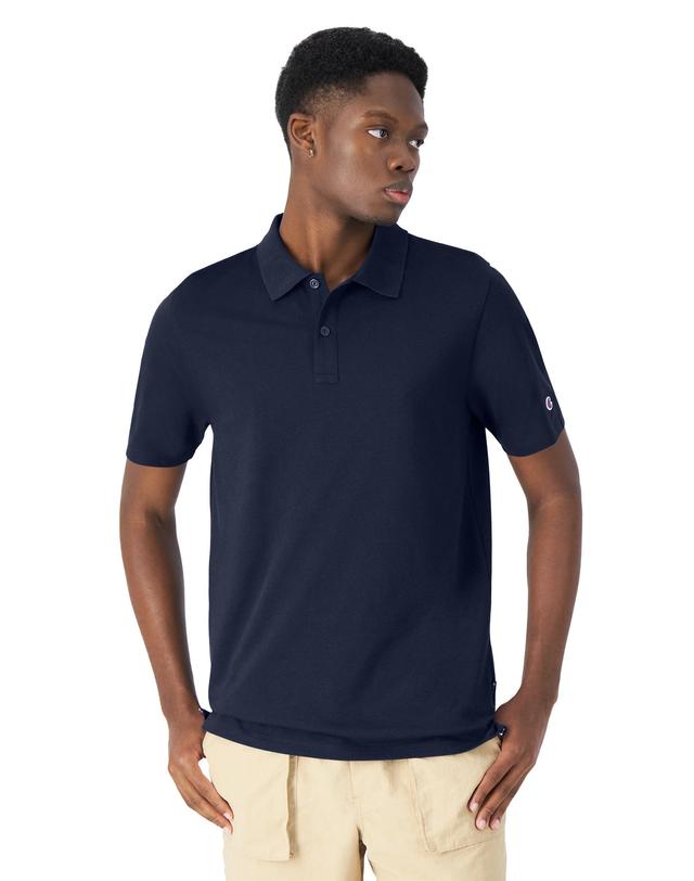 Mens Champion Polo T-Shirt, Moisture Wicking Athletic Navy M Product Image