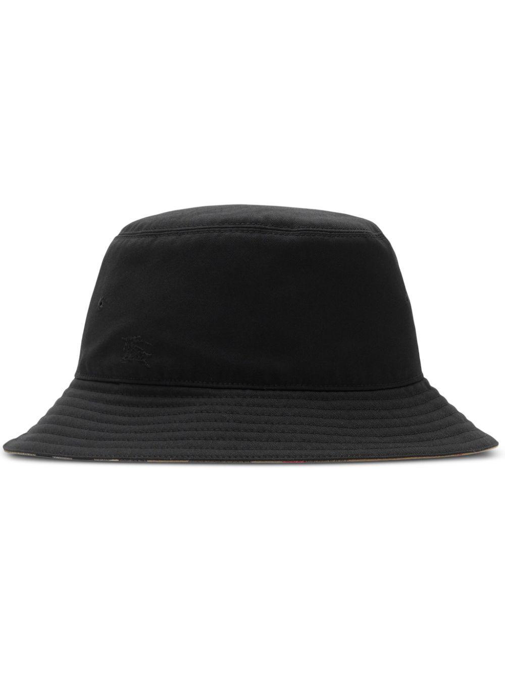 BURBERRY Vintage Check Reversible Bucket Hat In Black Product Image