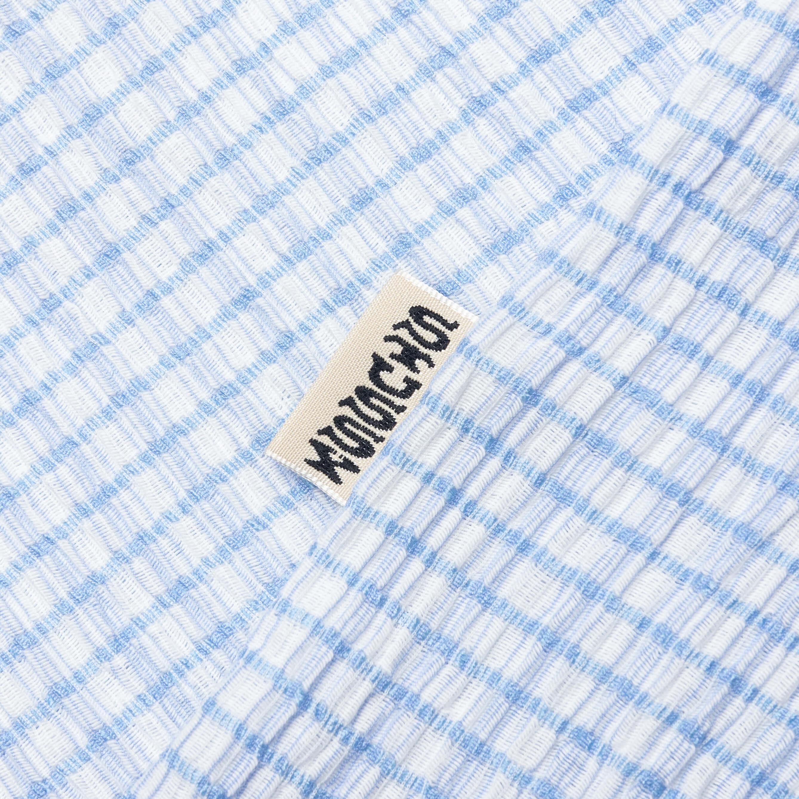 Flat Bottom Crinkled Shirt - Blue Check Male Product Image