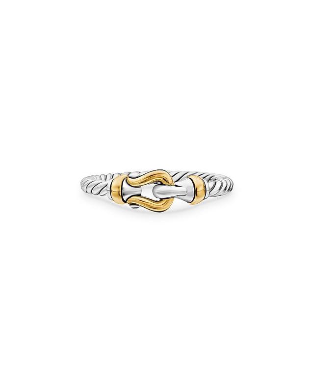 Womens Petite Buckle Ring with 18K Yellow Gold Product Image