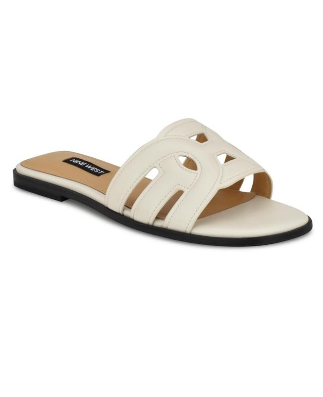 Nine West Womens Geena Round Toe Flat Slip-On Sandals Product Image