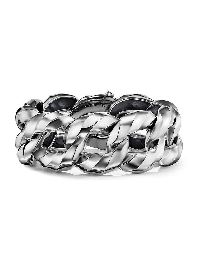 Womens Cable Edge Curb-Chain Bracelet In Sterling Silver Product Image