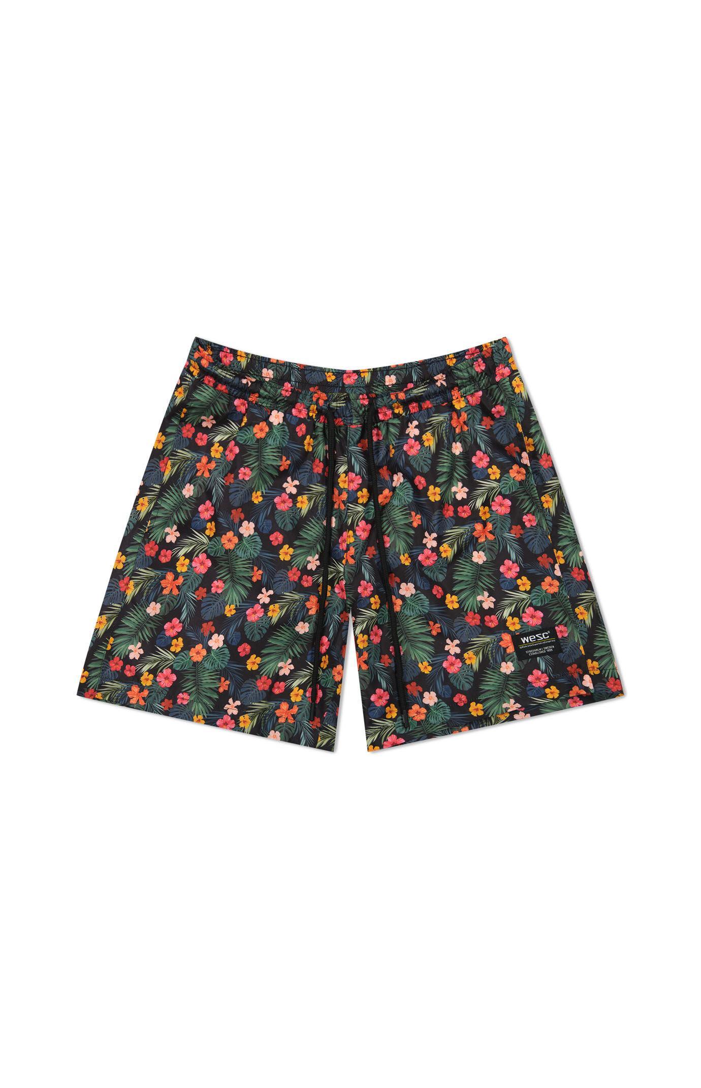 WeSC America Inc Mens Zack Monstera Flowers 5 Swim Trunks - Product Image