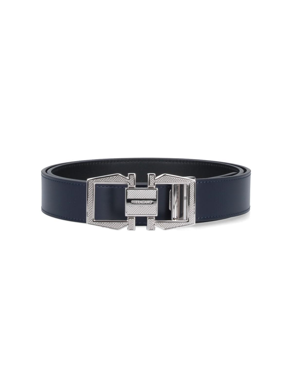 FERRAGAMO 'gancini' Reversible Belt In Black Product Image