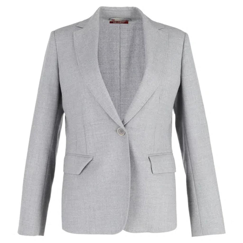 MAX MARA Single-breasted Blazer In Grey Wool Product Image