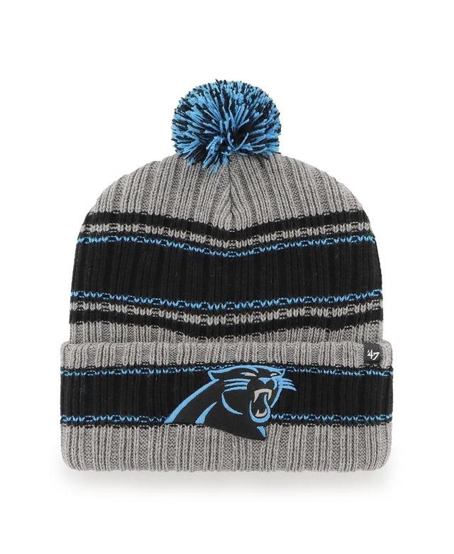 Mens 47 Graphite Carolina Panthers Rexford Cuffed Knit Hat with Pom Product Image