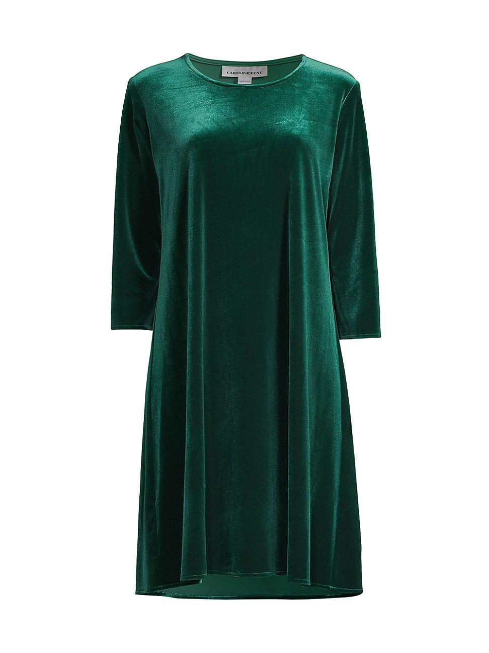 Womens Stretch Velvet A-Line Dress Product Image