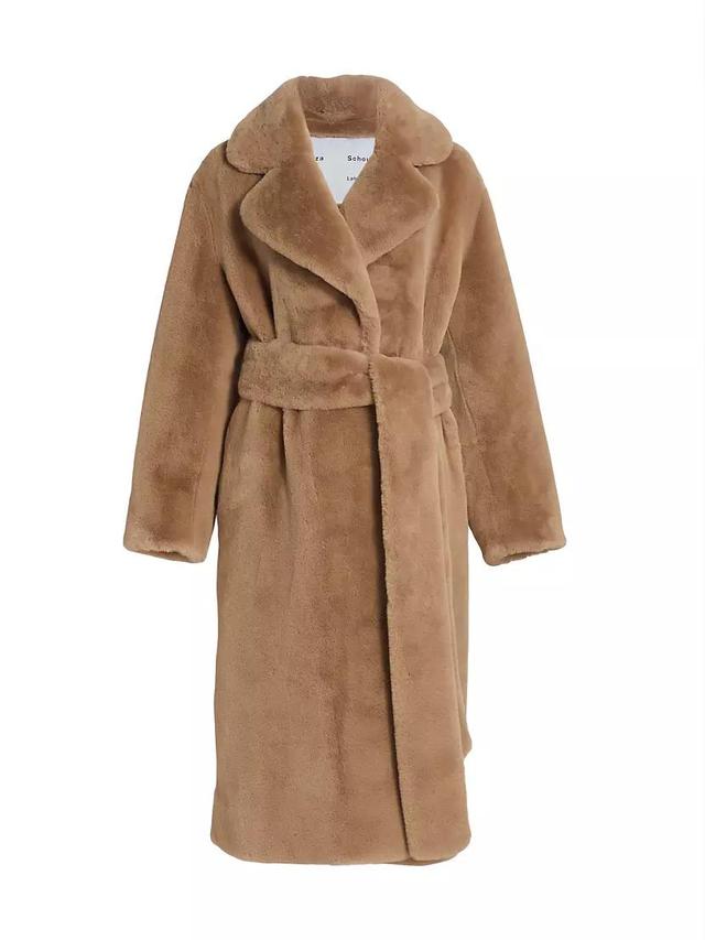 Faux Fur Belted Coat Product Image